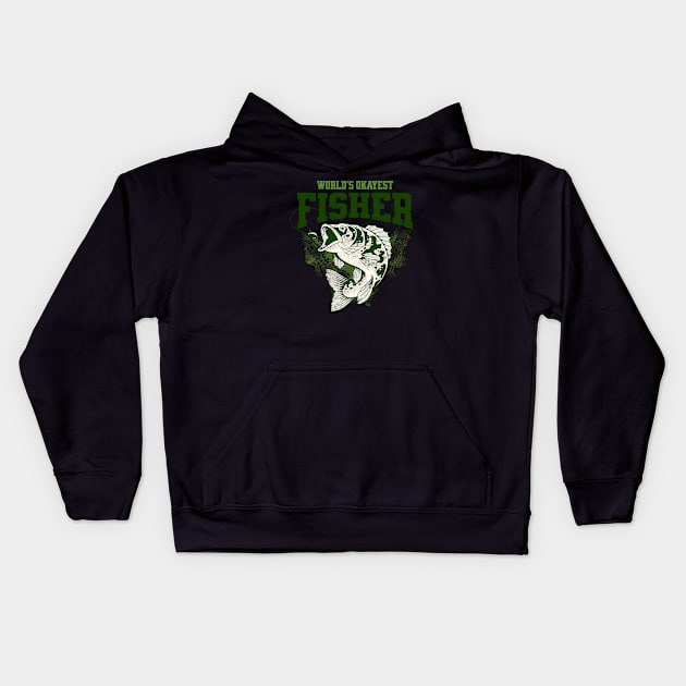 Worlds Okayest Fisher Kids Hoodie by MEWRCH